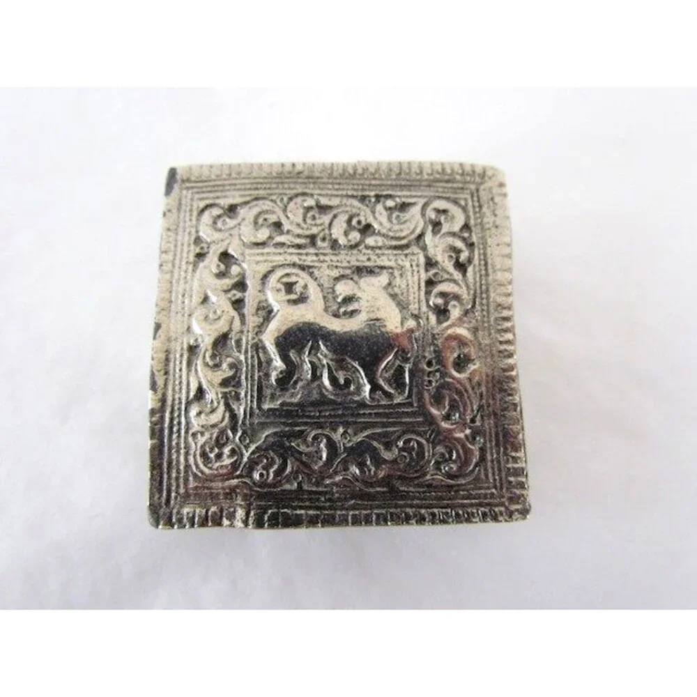 Antique Vintage Belt Buckle Animal Floral Vine German Silver Hand Made Unusual
